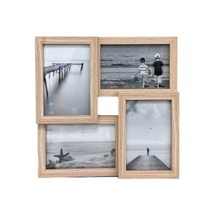Combo: Marco de madera collage + 4 fotos 4x6"