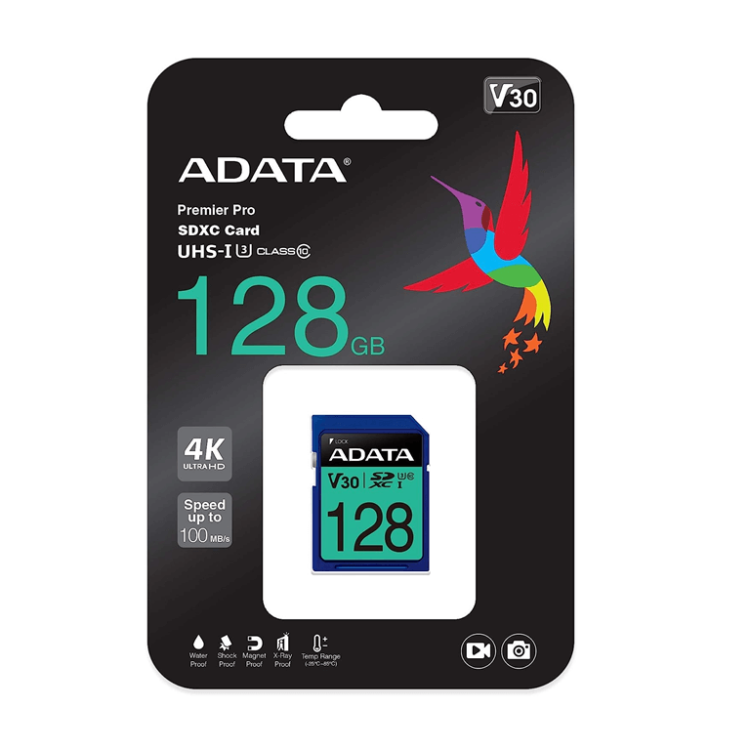 ADATA MEMORIA SD 128GB UHS-I U3 V30S