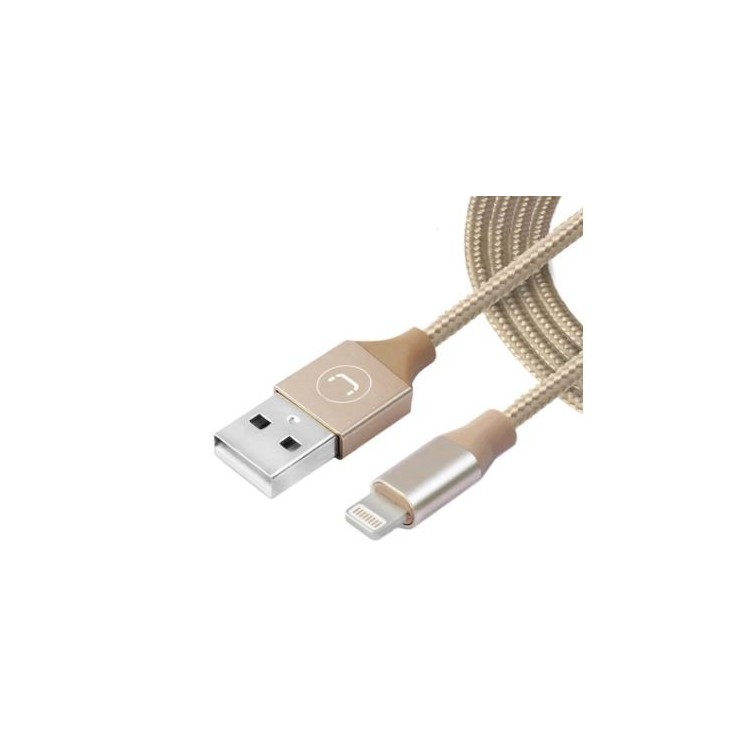 Cable lightning trenzado gold 1.5m/5ft UNNO