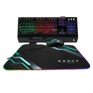 Combo teclado, mouse & mouse pad gaming brave brv84 UNNO...